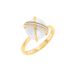 Pearl Orbit Sterling Silver Ring for Women