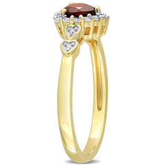 Garnet Glow Sterling Silver Ring for Women