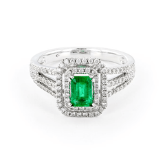 Emerald Grace Sterling Silver Ring for Women