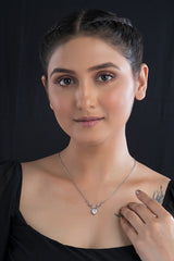 Starry Heart Sterling Silver Necklace For Women
