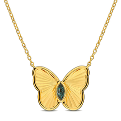 Golden Flutter Sterling Silver Necklace for Women