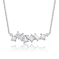 Crystal Streak Sterling Silver Necklace for Women