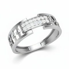 Corinthian Band Silver Ring for Men