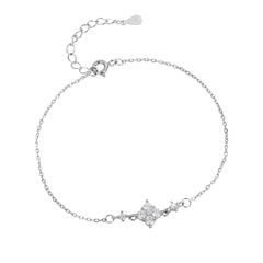 Cosmic Cross Silver Anklet for women