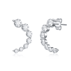 Crescent Sterling Silver Stud Earring for Women