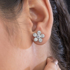 Floral Silver Earring For Women