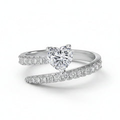 Heart Embrace Luxe Silver Ring for Women