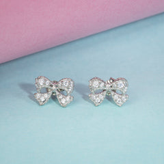 Bow Silver Earring For Women