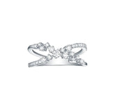 Crossband Sterling Silver Ring for Women