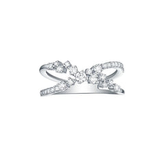 Crossband Sterling Silver Ring for Women