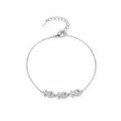Midnight Dewdrop Silver Bracelet For Women