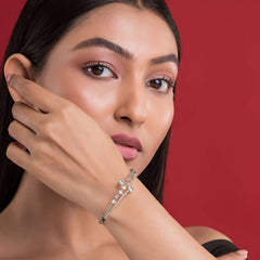 Sparkle Silver Bangle For Women
