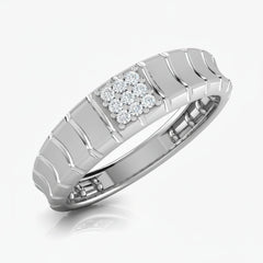 Paradigm Ridge Band Silver Ring for Men
