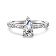 Pear Brilliance Silver Ring for Women