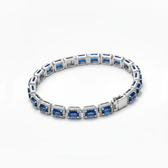 Royal Azure Halo Men's Silver Bracelet