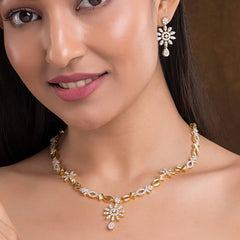 Frozen Sterling Silver Necklace & Earring Set