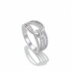 Triple Knot Radiance Silver Ring for Women