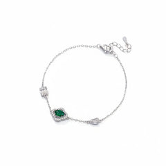 Verdant Aura Silver Bracelet For Women