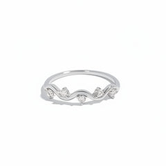 Wavy Elegance Silver Ring for Women