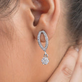 Dazzle Drops Silver Earring For Women