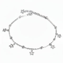 Stardust Drip Silver Anklet for women
