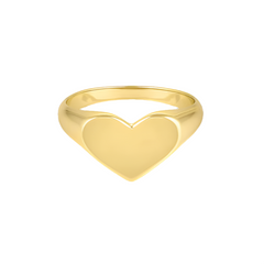 Classic Gold Heart Sterling Silver Ring for Women
