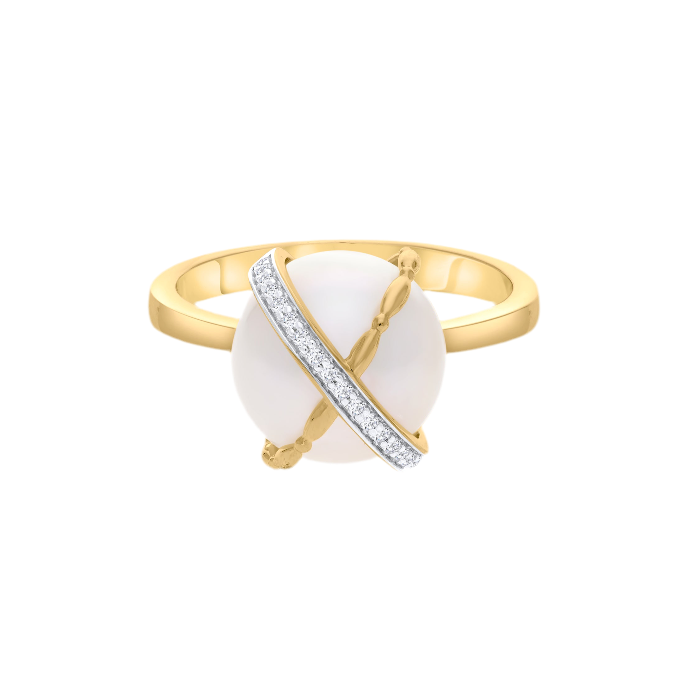 Pearl Orbit Sterling Silver Ring for Women