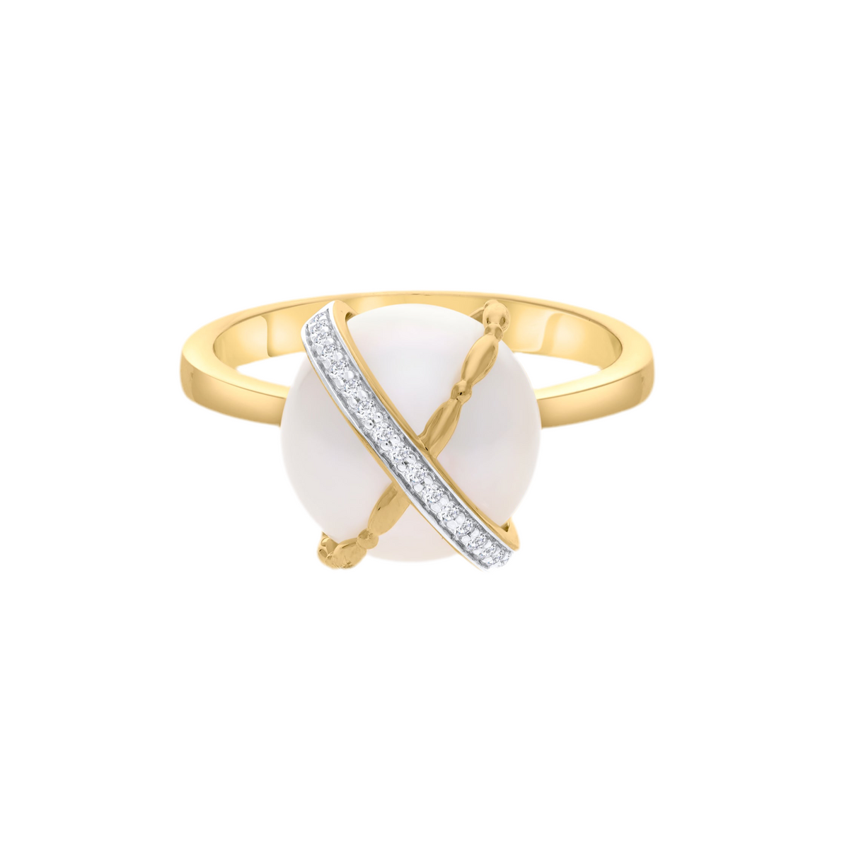 Pearl Orbit Sterling Silver Ring for Women