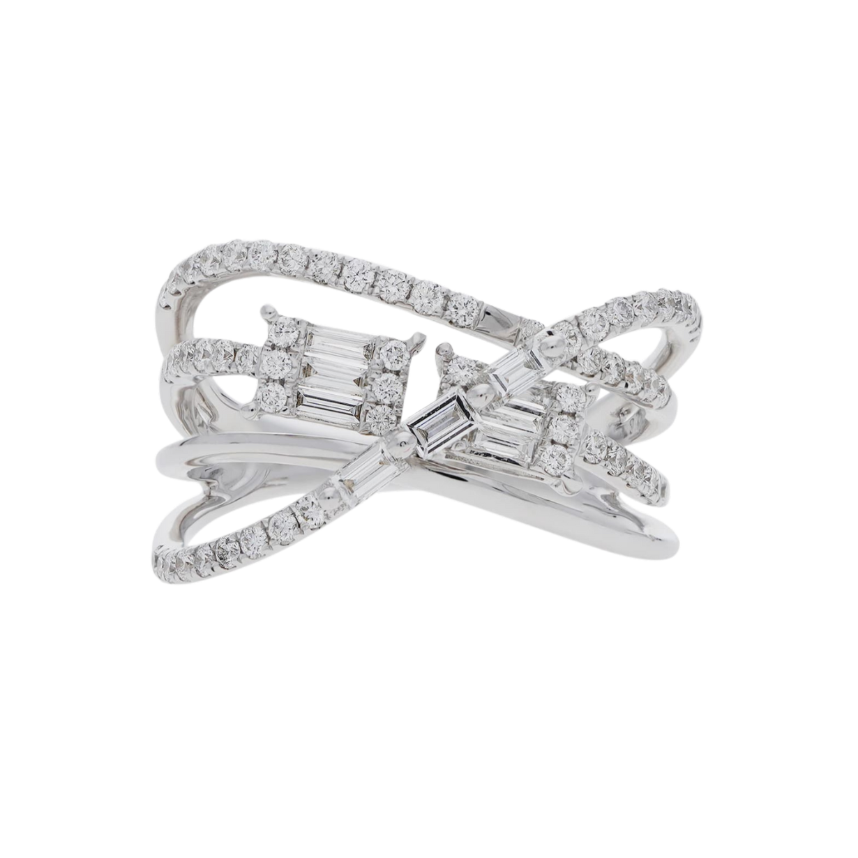 Glam Twist Sterling Silver Ring for Women