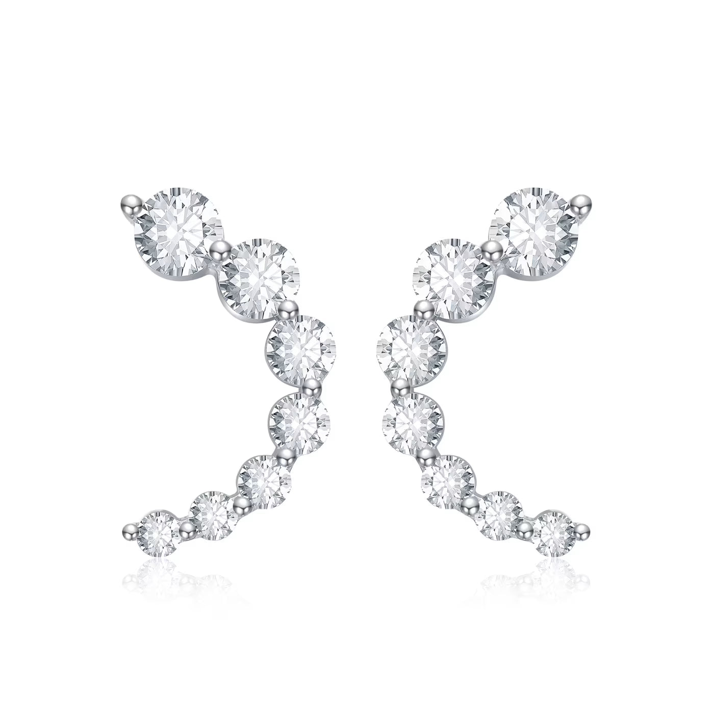 Crescent Sterling Silver Stud Earring for Women