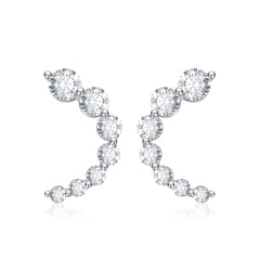 Crescent Sterling Silver Stud Earring for Women
