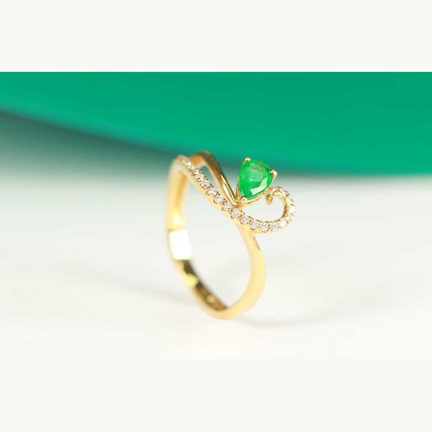 Emerald Whisper Sterling Silver Ring for Women