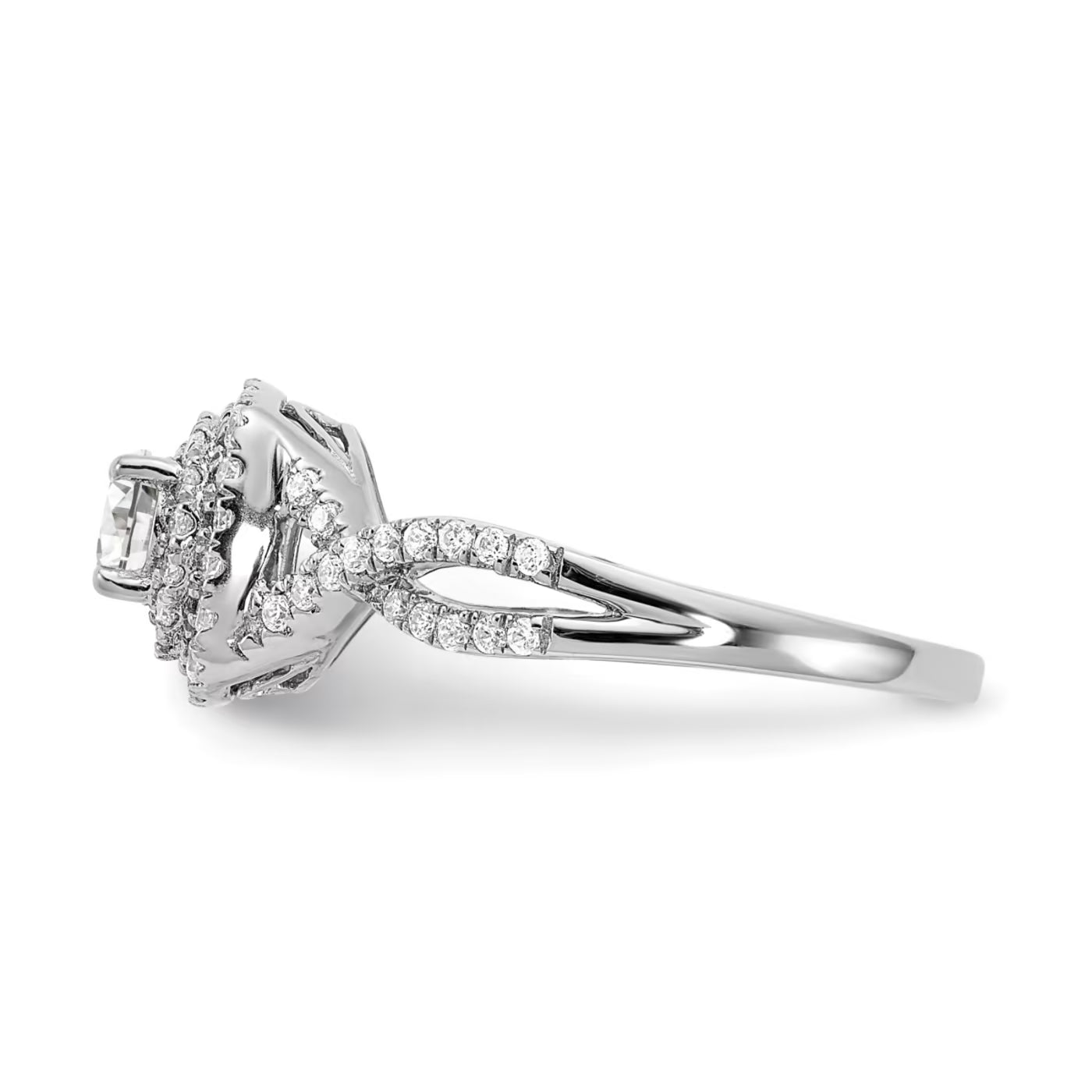 Diamond Cluster Sterling Silver Ring for Women