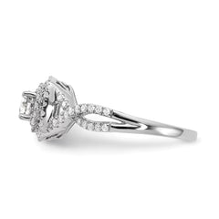 Diamond Cluster Sterling Silver Ring for Women