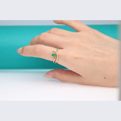 Emerald Whisper Sterling Silver Ring for Women
