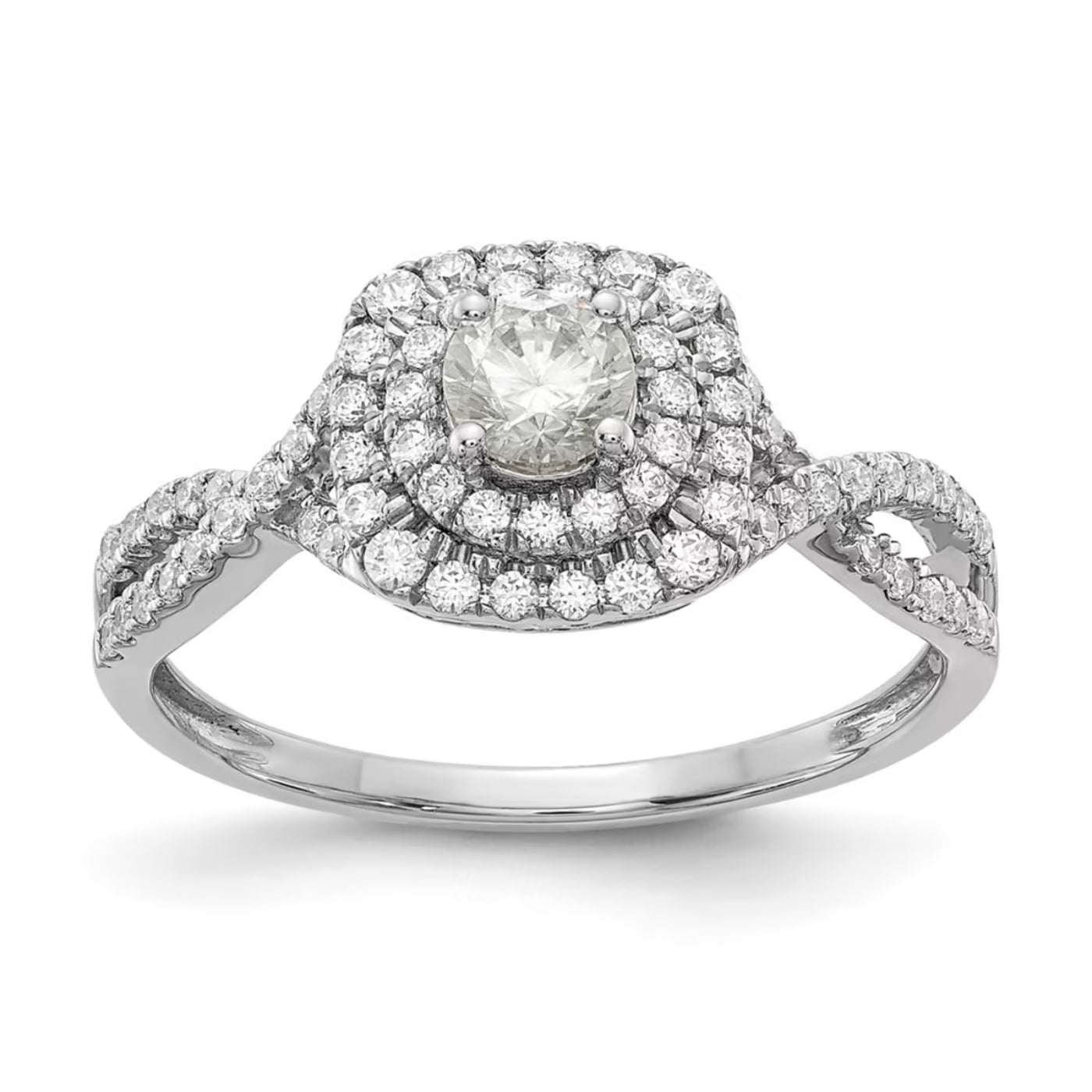 Diamond Cluster Sterling Silver Ring for Women