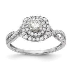 Diamond Cluster Sterling Silver Ring for Women