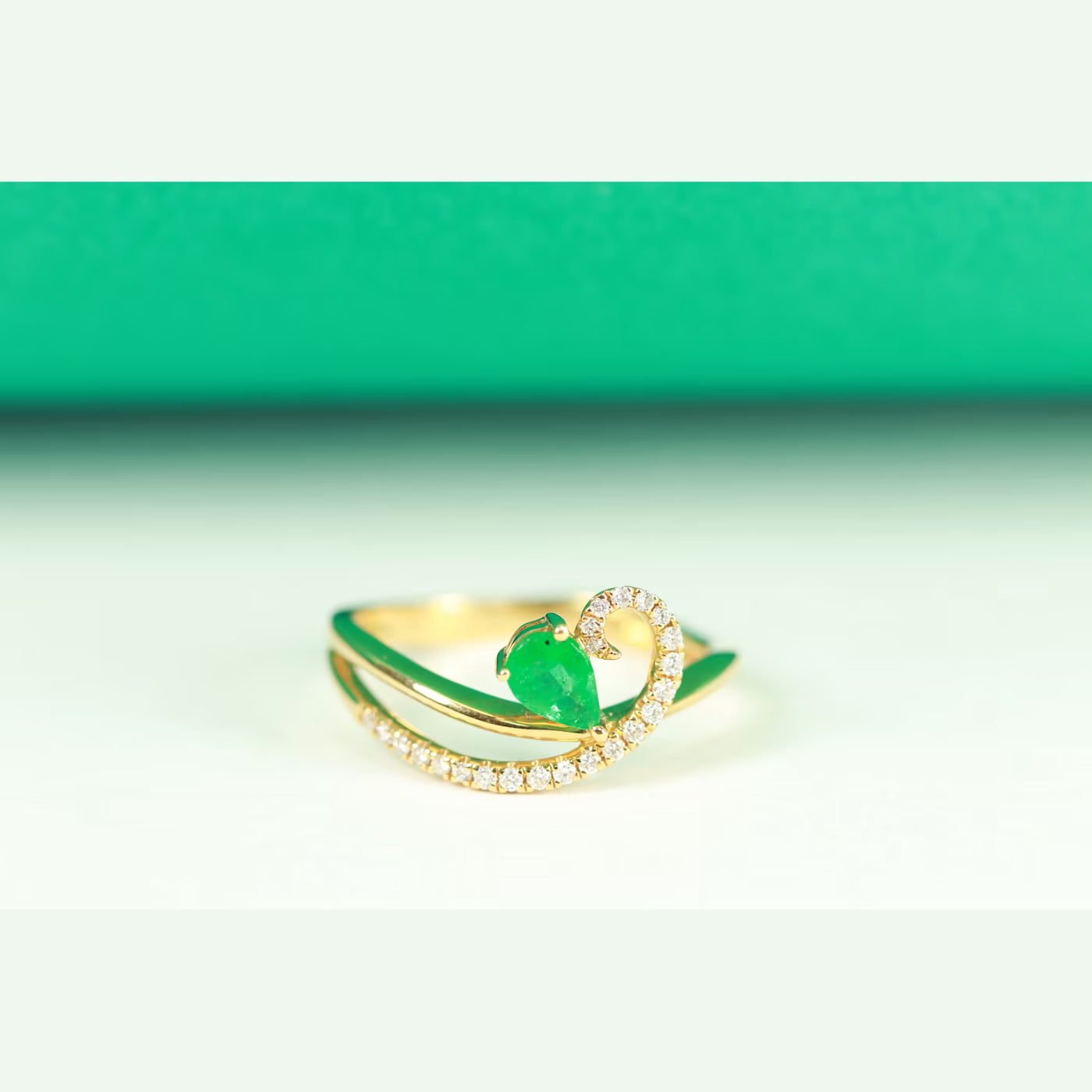 Emerald Whisper Sterling Silver Ring for Women