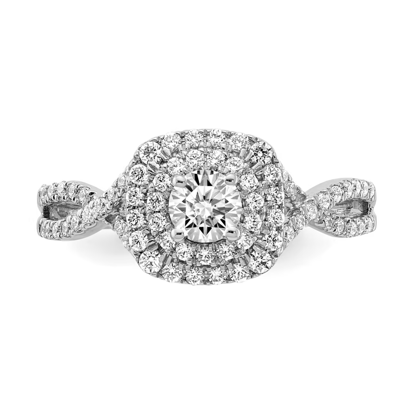 Diamond Cluster Sterling Silver Ring for Women