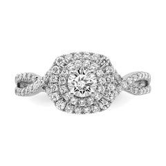 Diamond Cluster Sterling Silver Ring for Women