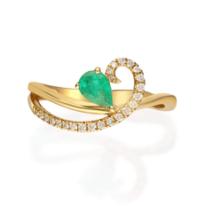 Emerald Whisper Sterling Silver Ring for Women
