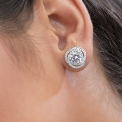 Circle Stud Silver Earring For Women