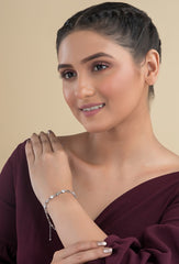Heart-Shaped Silver Bracelet For Women