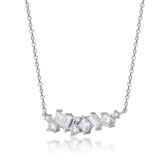 Crystal Streak Sterling Silver Necklace for Women