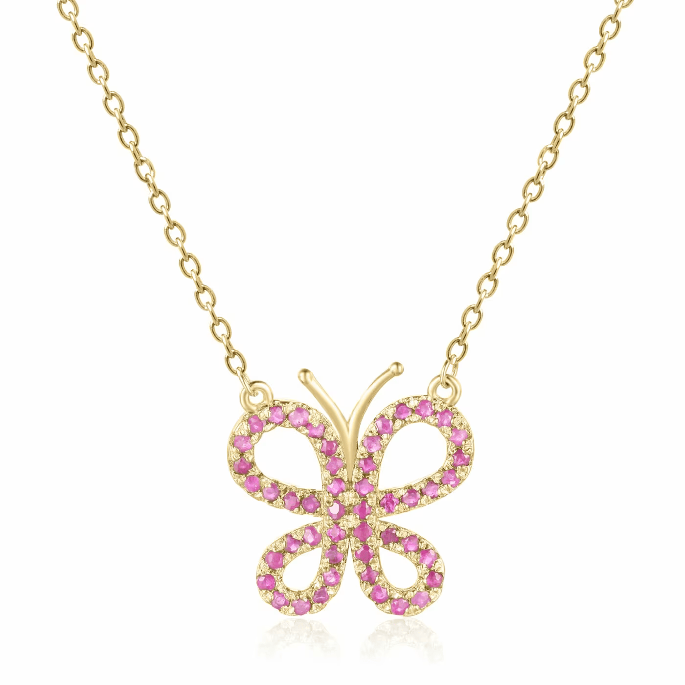 Blush Butterfly Sterling Silver Necklace for Women
