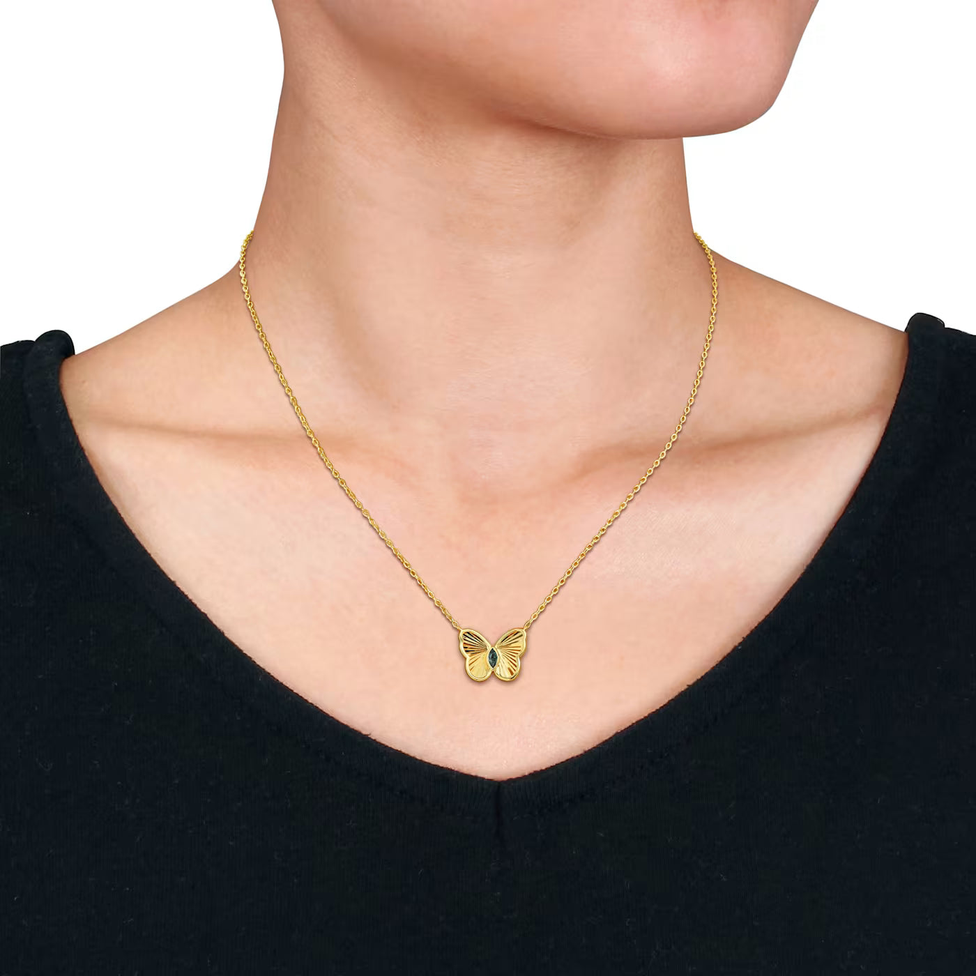 Golden Flutter Sterling Silver Necklace for Women