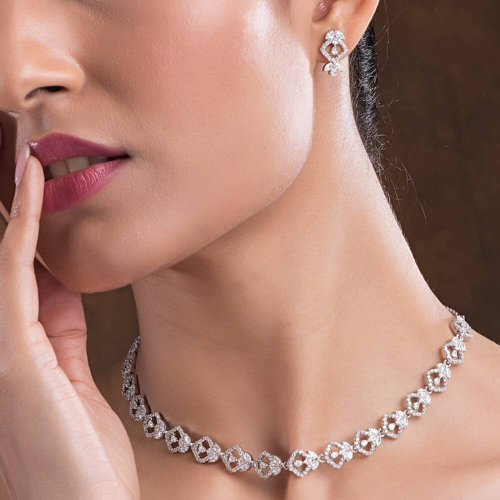Elysian Sterling Silver Necklace & Earring Set