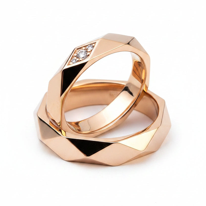 Apex Silver Couple Ring Set