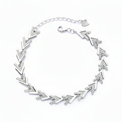 Arrowhead Shimmer Silver Bracelet For Women