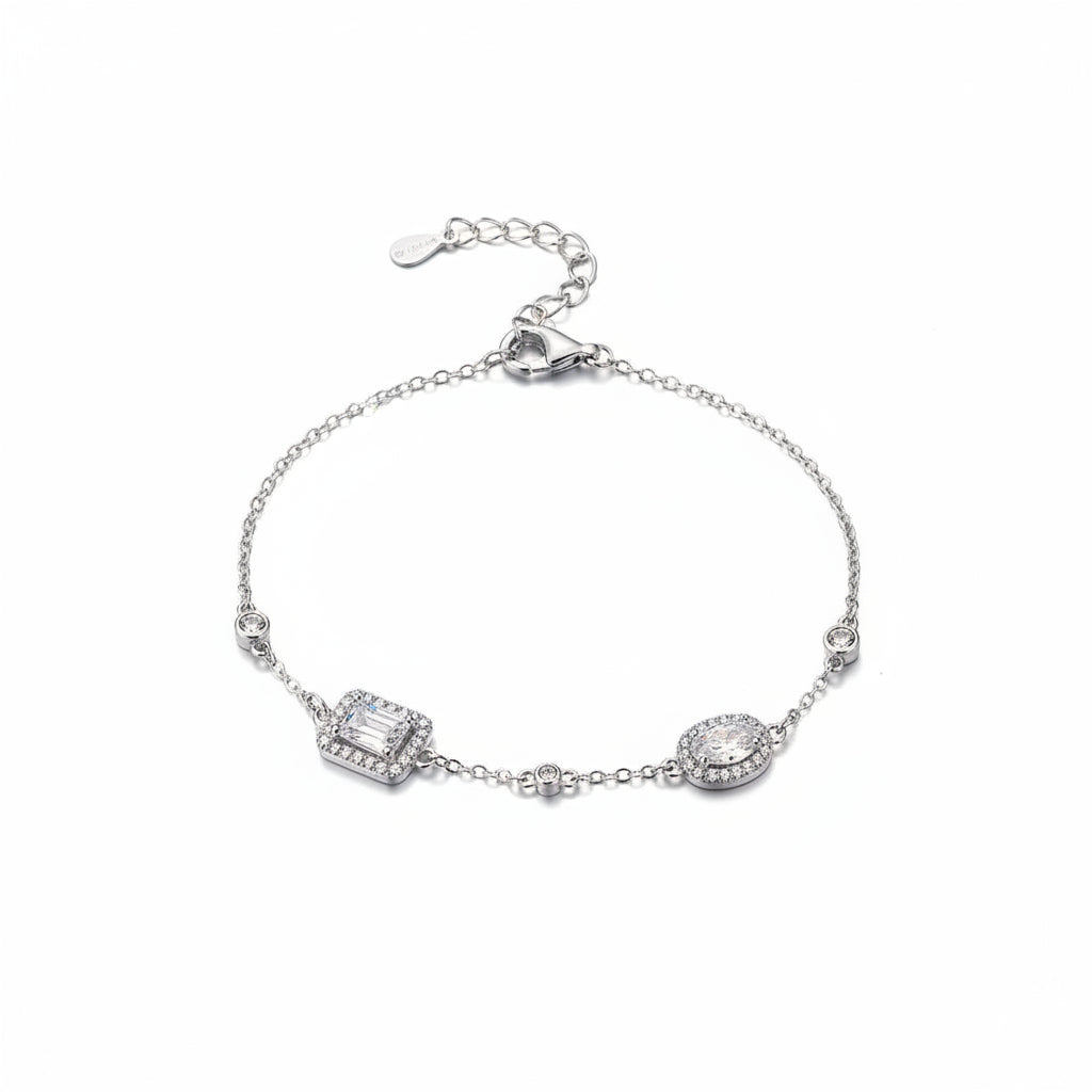 Art Deco Horizon Silver Bracelet For Women